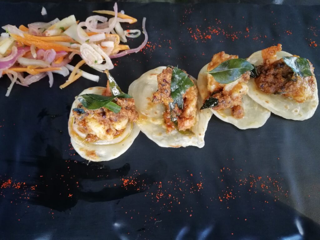 Prawn Chettinad with mini laccha paratha - Kaitlyn's Beer Garden